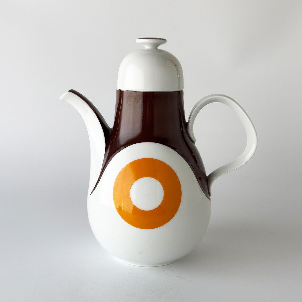 ドイツ HEINRICH ハインリッヒ 英国 ヴィンテージ コーヒーポット 雑貨 紅茶 コーヒー 食器 陶器 レトロ ブラウン 97591｜rocca rocca