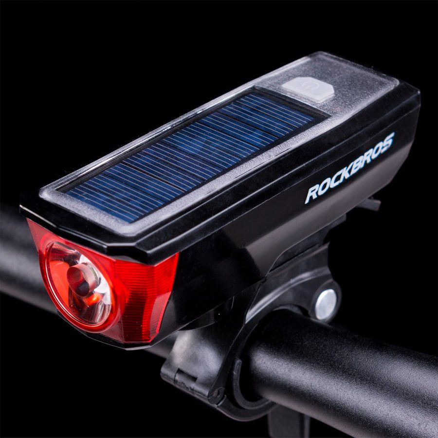 楽天市場 ライト 自転車 ヘッドライト ソーラーパネル ホーン 350ルーメン 防水 ウーバーイーツ 配達員 Usb充電 ｒｏｃｋｂｒｏｓ