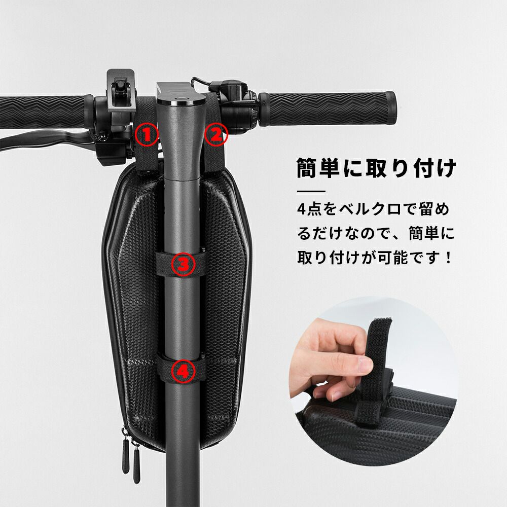 自転車フロントバッグ ミニベロ プチプラなのにカーポン調で高級感 サイクリングバッグ 小物収納に カゴ 前かご キックボード