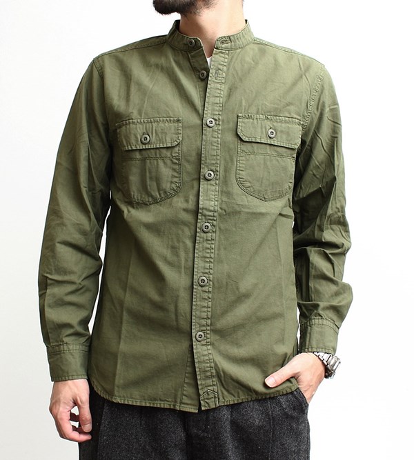 RockingChair: Without a band collar shirt grn Gerard en long sleeve ...