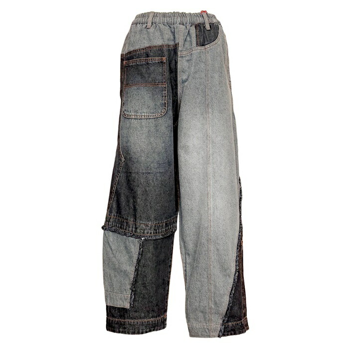 楽天市場】パンツ ワイド ストレート メンズ レディース パッチワーク