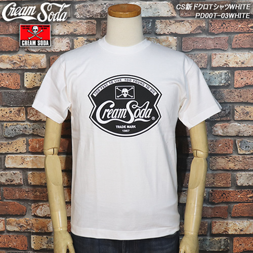 楽天市場】CREAM SODAクリームソーダ◇CS 角ドクロTシャツ◇◇WHITE 