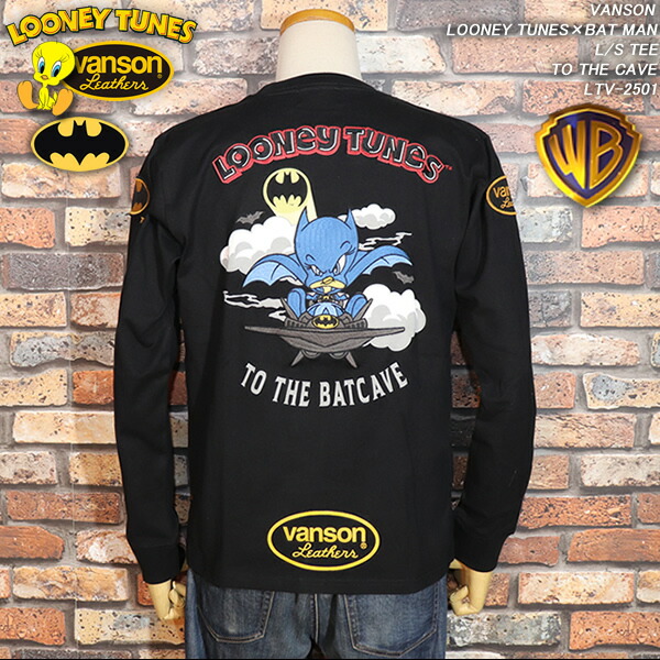 VANSON バンソン LOONEY TUNES×BAT MAN L/S TEE ルーニーチューンズ×バットマンコラボ  TO THE CAVE LTV-2501