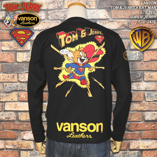 VANSON バンソン TOM＆JERRY×BAT MAN トム＆ジェリー×バットマンコラボ L/S TEE SUPER JERRY TJV-2439