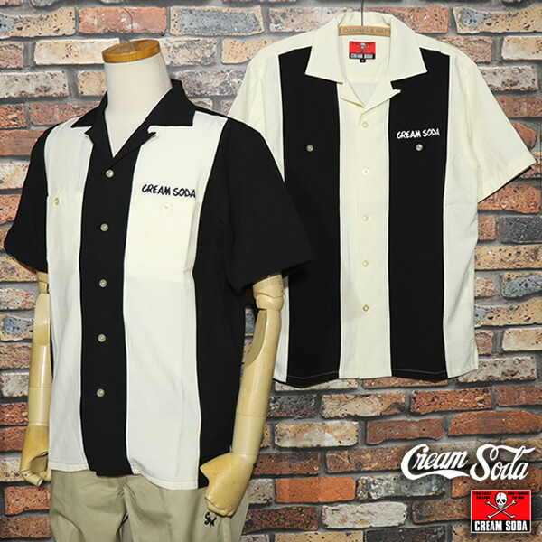 CREAM SODA クリームソーダ 縦切り替えしシャツ PD26SH-03 ロックンロール ロカビリー ボウリングシャツ 50'sファッション