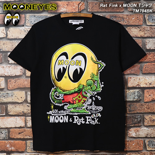 楽天市場 Mooneyesムーンアイズラットフィンク ムーンアイズコラボ Rat Fink X Moon Tシャツ Tm794bk Cream Soda Shop Garage Paradise