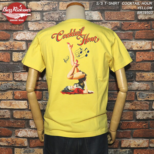 BUZZ RICKSON'S バズリクソンズ S/S T-SHIRT COCKTAIL HOUR YELLOW BR79503