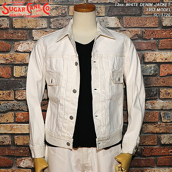 SUGAR CANE シュガーケーン 13oz. WHITE DENIM JACKET 1953 MODEL ホワイトデニムジャケット 1953モデル SC15720 ｜CREAM SODA SHOP Garage PARADISE