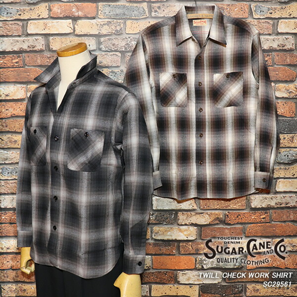 SUGAR CANE シュガーケーン TWILL CHECK WORK SHIRT ツイルチェックワークシャツ SC29561