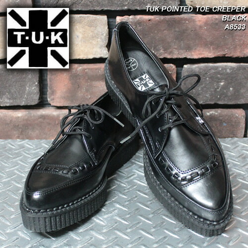 TUK<br>ティーユーケー<br>◆TUK POINTED TOE CREEPER◆◆BLACK◆A8533