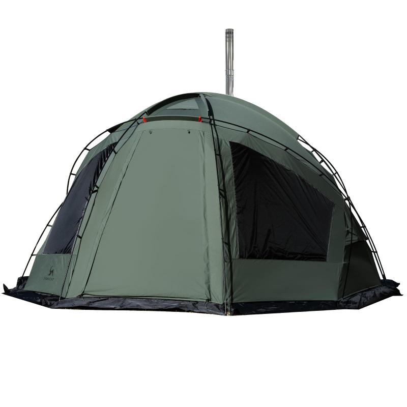 楽天市場】TOMOUNTドームテントtc大型煙突穴付き2~4人ファミリー用幅