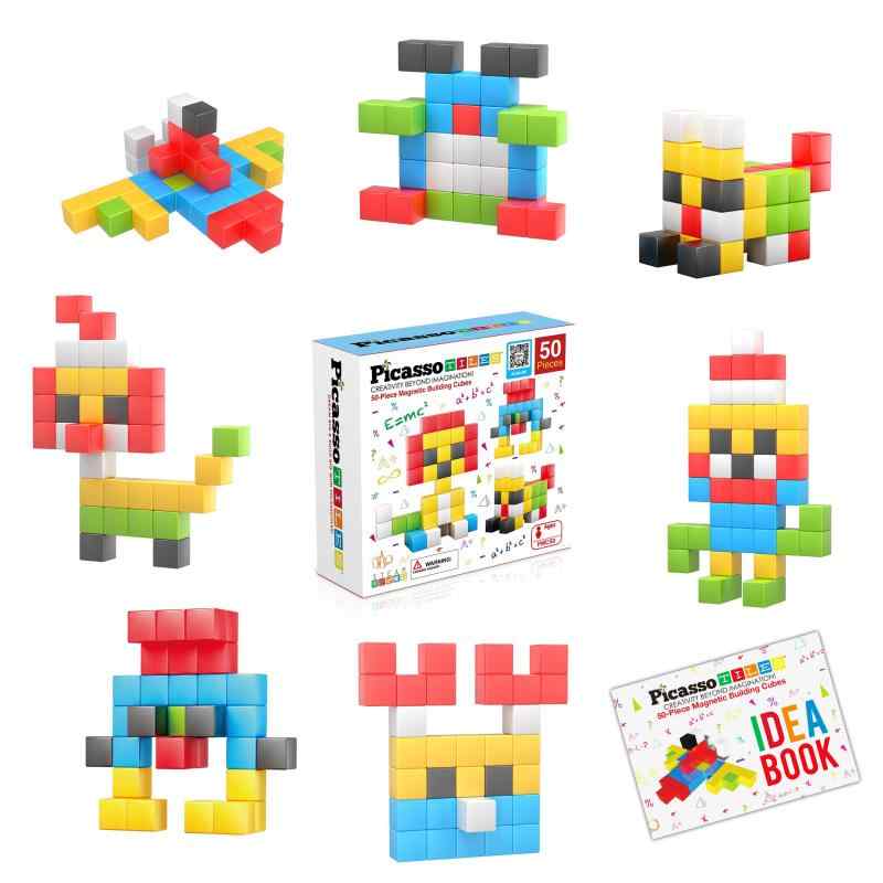 PicassoTiles Magnetic Toy Building Block Cubes