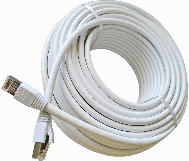 CAT6 白色 屋外高耐久LANケーブル(カテゴリー6) 2重被覆 屋外用 30年の屋外耐候性PE(ポリエチレン) PoE 専用ピン付 紫外線 耐候性 防水 屋外仕様 ランケーブル ホワイト|ロックオンショップ