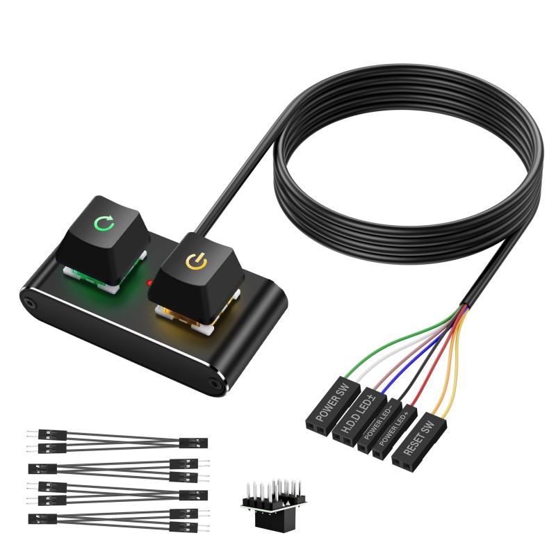 楽天市場】PC電源ボタンケーブル 電源マザーボードケーブル 2本セット