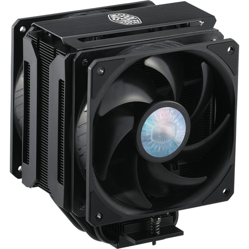 Cooler Master CoolerMaster MasterAir MA612 Stealth ARGB CPUエアクーラー ヒートパイプ6本 ニッケルメッキベース アルミニウムブラックフィン プッシュプルデュアルSickleFlowファン AMD画像