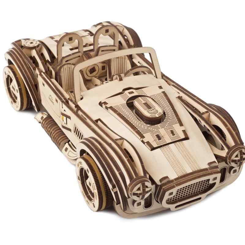 Ugears ドリフトコブラレーシングカー 70161 木製パズル 工作 模型 接着剤工具不要 大人 子供