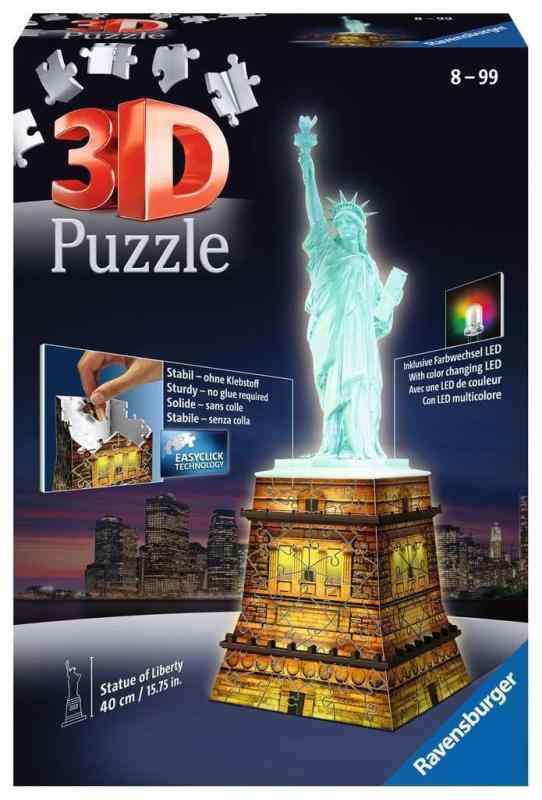 Ravensburger（ラベンスバーガー） 立体パズル 3Dパズル 自由の女神 ナイトエディション 216ピース 完成サイズ：高さ40cm 12596 8 対象年齢8歳～ 【パズル、3Dパズル、プレゼント（誕生日/クリスマ