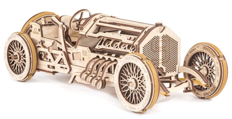 Ugears U-9グランドプリックスカー 70044 木製パズル 車 接着剤工具不要 大人向け