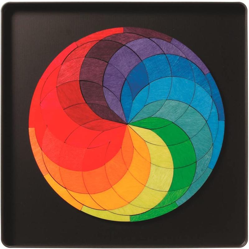 Jeu De Grimm Et De La Conception Bois Frères Grimm Mini Puzzle Magnétique Cercle Spirale De Couleur画像