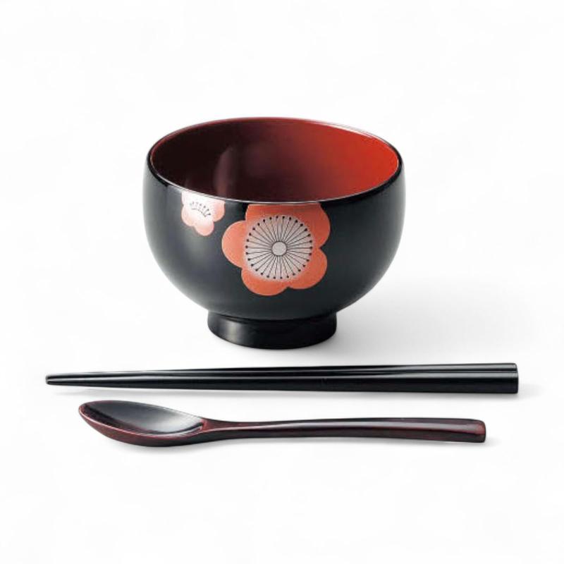 J-kitchens 身寄り 椀 椀(木粉と脂の練りあわせる製作 漆ペンキ塗り 手ペンキ塗り) 箸 御匙(木製 漆ペンキ塗り 手ペンキ塗り) PID-635270 日本製