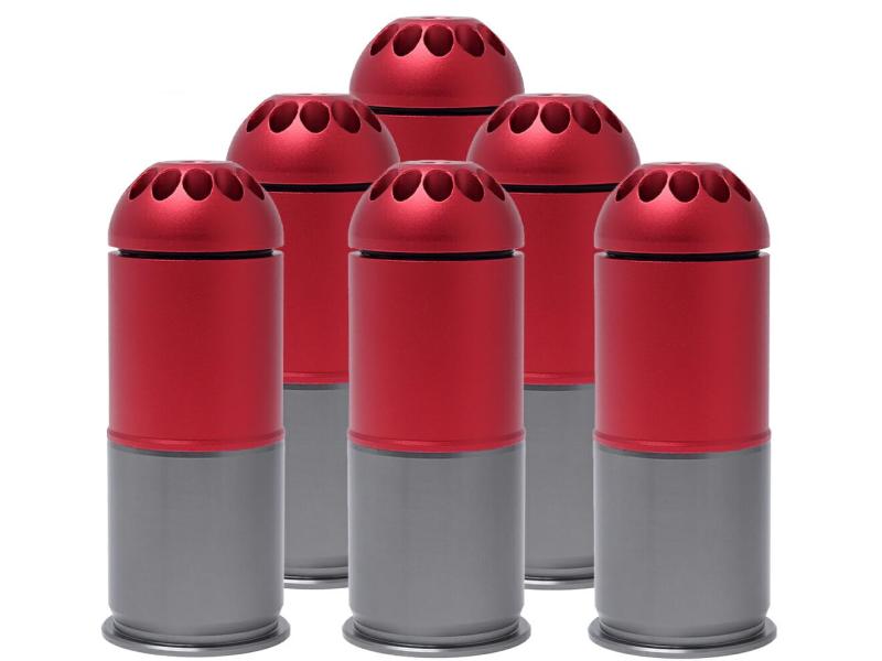 MILITARY-BASE(ミリタリーベース)フルメタル 40mmモスカート 120Rds 6個セット｜ロックオンショップ 15,390円