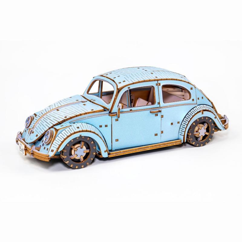 ki-gu-mi VW ビートル タイプ１ - 大人向け 立体パズル 木製模型キット - 3Dパズル 初心者にも嬉しい 図解 組み立て書付き - 夏休み 工作キット としても楽しめ 立体アート として 大人の プレゼ｜ロックオンショップ