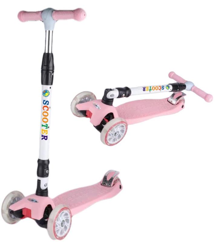 新タイプ ２カラー キックボード 折りたたみ式 子供用 3輪 ブレーキ付き キックスケータ ３輪キッズスクーター イージースケーター SCOOTER 子供 おもちゃ 光る