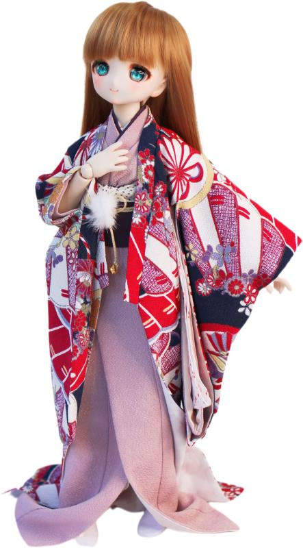 【Petite Marie】 1/3 MDD DDP対応 晴れ着 9点セット (打掛 着物 肌襦袢 帯 帯揚げ 帯締め 腰ひも2本 ファー飾り 足袋) 嵯峨野の四季 紫 和柄 着物 40cm ドール BJD 人形服 【プティットマリエ】 [No.0179|ロックオンショップ