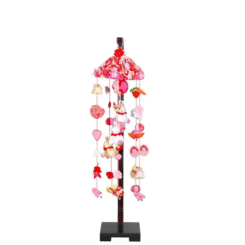つるし雛 つるし飾り 雛人形 桜うさぎ 中サイズ (高さ90cm) 飾り台付き｜ロックオンショップ