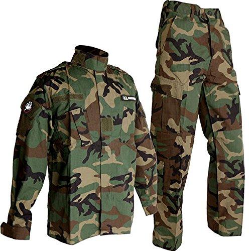 [SHENKEL] シェンケル 迷彩服 上下セット ウッドランド XL ワッペン付き BDU サバゲー 装備 BDU サバイバルゲーム｜ロックオンショップ