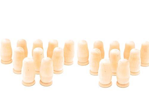 【お得な20個セット】 白木マトリョーシカ ３個組 7cm [ロシア製]｜ロックオンショップ