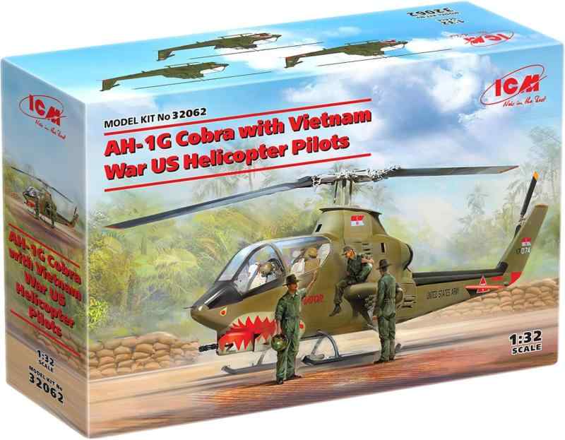 ICM 1/32 アメリカ陸軍 AH-1G コブラ w/ベトナム戦争 US ヘリコプターパイロット プラモデル 32062|ロックオンショップ