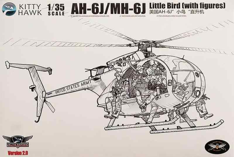 キティホークモデル 1/35 AH-6J/MH-6J リトルバード w/フィギュア プラモデル KH50004｜ロックオンショップ