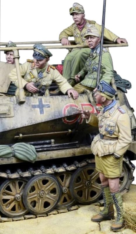 D-Dayミニチュア 1/35 WW2 ドイツ 「砂漠のキツネの偵察」 ロンメルとグライフ乗員セット 北アフリカ1941-42 (タコム用) レジンキット DD35283 (人)｜ロックオンショップ