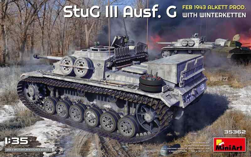 ミニアート 1/35 WW.II ドイツ軍 III号突撃砲G型 1943年2月 アルケット社製w/冬季履帯 プラモデルキット MA35362|ロックオンショップ