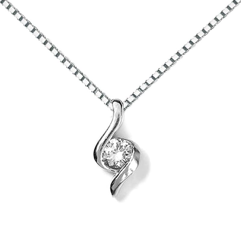 [Diamond Lab] ダイヤモンド ネックレス レディース 一粒 0.07ct ベネチアンチェーン [ギフトボックスセット]｜ロックオンショップ