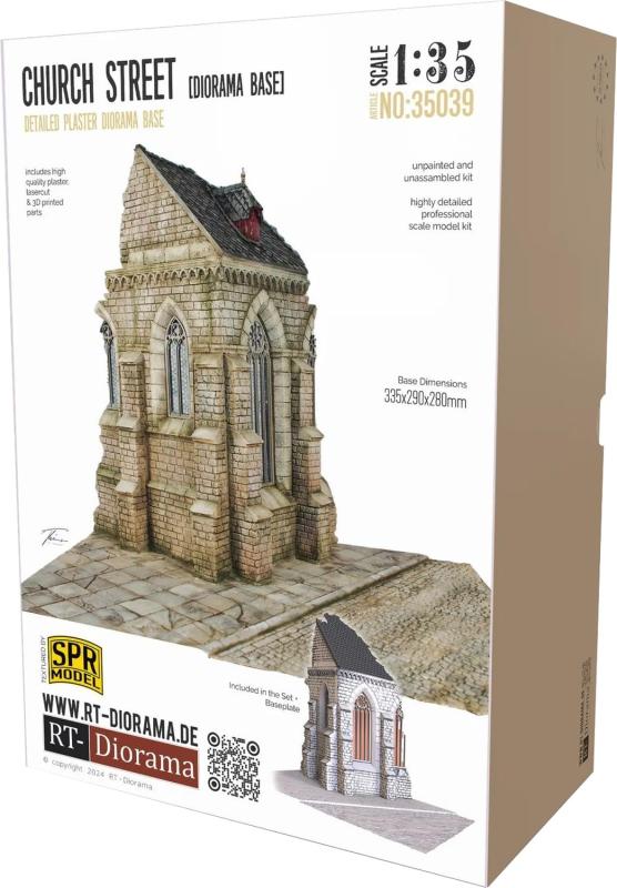 RTディオラマ 1/35 ディオラマベースシリーズ 教会の通り ジオラマベース RTD35039 (情景)｜ロックオンショップ