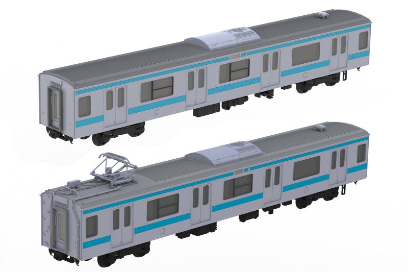 PLUM Plakit-Extra 1/80 JR東日本209系 直流電車タイプ 京浜東北色 モハ209・モハ208 ディスプレイモデル 未塗装プラキット PP178|ロックオンショップ