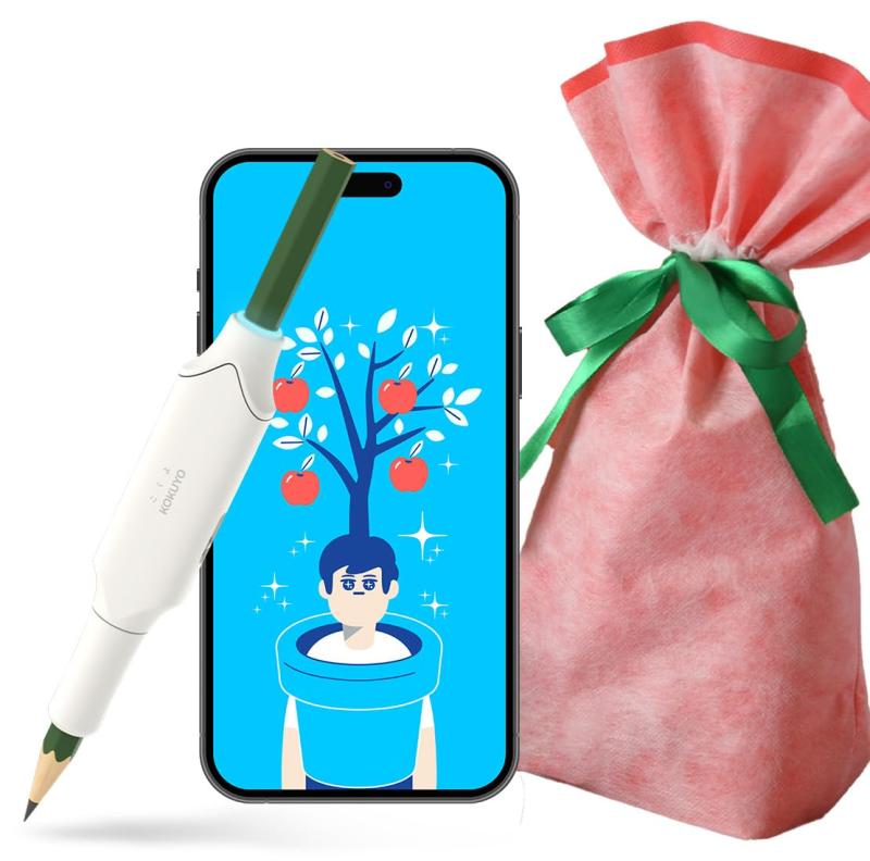 コクヨ(KOKUYO) しゅくだいやる気ペン ラッピング包装【iOS・Android両対応】 (ホワイト(NST-YRK2W))|ロックオンショップ