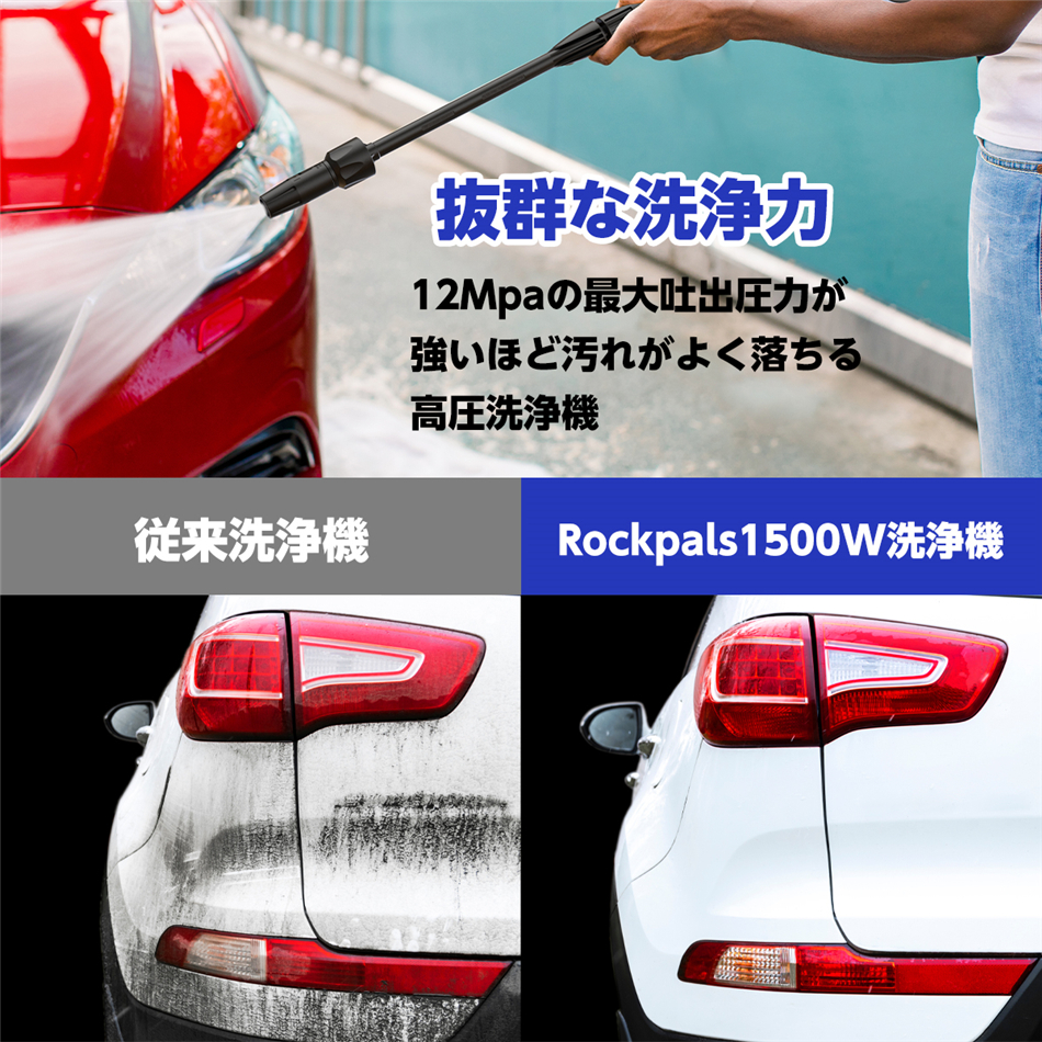 高圧洗浄機 1500w 超強吐圧力12mpa 東西日本兼用 家庭用 水道接続式 自吸機能 コンパクト 洗車 庭掃除 窓 床 外壁 ベランダ 掃除 高圧クリーナー 高圧洗車機 軽量高圧 低圧切替可能 静音 洗浄力 高性能 パワフル 車 窓 網戸 持ち運び楽々 お手軽 簡単収納 1年保証 更新版