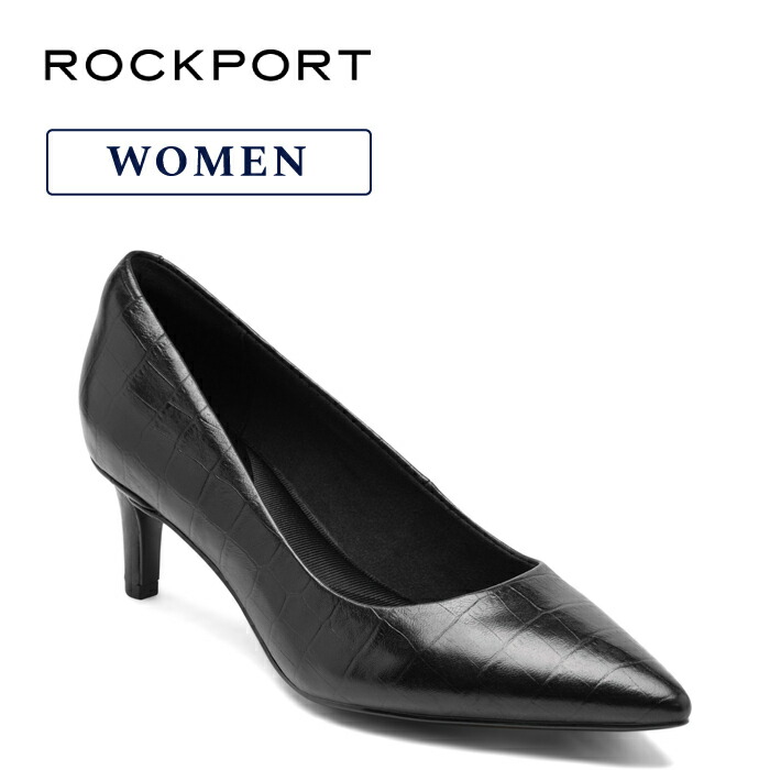 お買い物マラソン｜ポイント2倍【公式】ロックポート ROCKPORT レディース CINDY CINDY／シンディ ポインティ トゥ ヒール パンプス RMF-P25F01M ブラック エンボス 靴幅： M