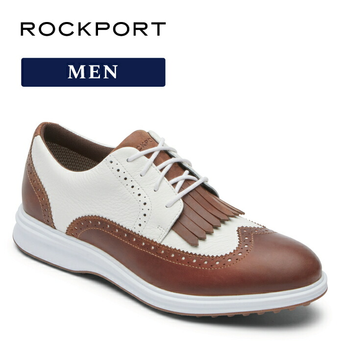 お買い物マラソン｜ポイント2倍【公式】ロックポート ROCKPORT メンズ TOTAL MOTION LINKS WINGTIP トータルモーション リンクス ウィングチップ RPI-CJ4181W ホワイト/タン 靴幅： W