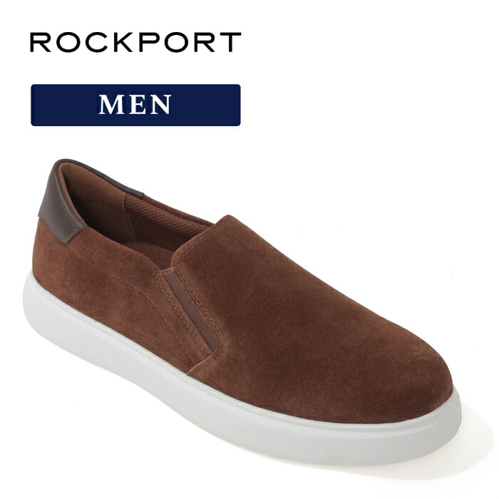 開店1周年記念10％OFF＜4/11-17＞【SALE33%OFF】【公式】ロックポート ROCKPORT メンズ BEACON LIGHT STEP SLIP ON ビーコン ライト ステップ スリッポン RPL-ML0061W ブラウン スエード 靴幅： W 8,580円