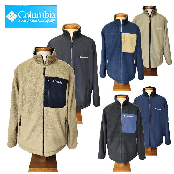 【SALE・セール】Columbia コロンビア リバーシブル ジャケット メンズ ボアフリース x ナイロン Sugar Dome Reversible Jacket PM1632｜ロッキーハウス