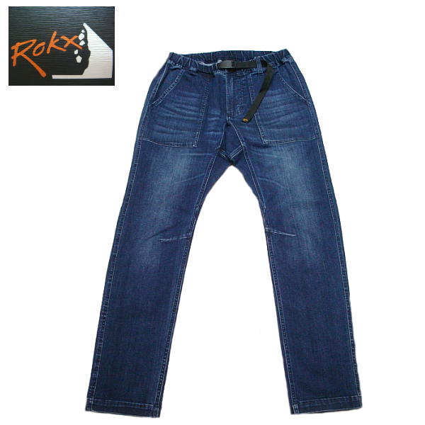 ロックス ROKX デニムファティーグパンツ ストレッチ クライミングパンツ メンズ RXMS191008 ダークユーズド