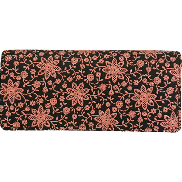 印伝長財布 印傳屋上原勇七 INDEN-YA No.2308束入れ 169クレマチス [黒地ピンク漆]　甲州印伝/甲州印傳/インデンヤ/鹿革に漆付け/和柄/和装/日本製/鹿革/ディアースキン/サイフ/さいふ/ブラック 【送料無料】【送料無料ライン/39ショップ】 17,666円