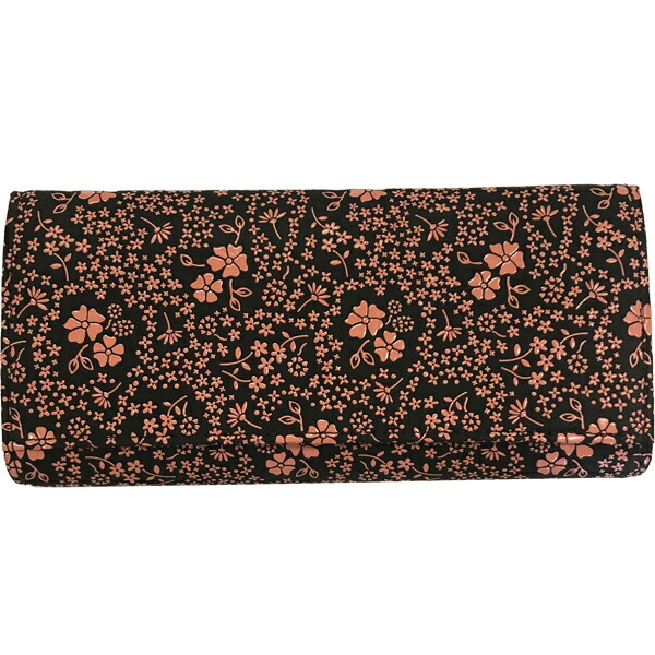 印伝長財布 印傳屋上原勇七 INDEN-YA No.2308束入れ 166アメリカンブルー [黒地ピンク漆]　甲州印伝/甲州印傳/インデンヤ/鹿革に漆付け/和柄/和装/日本製/鹿革/ディアースキン/サイフ/さいふ/レッド/ブラック 【送料無料】【送料無料ライン/39ショップ】