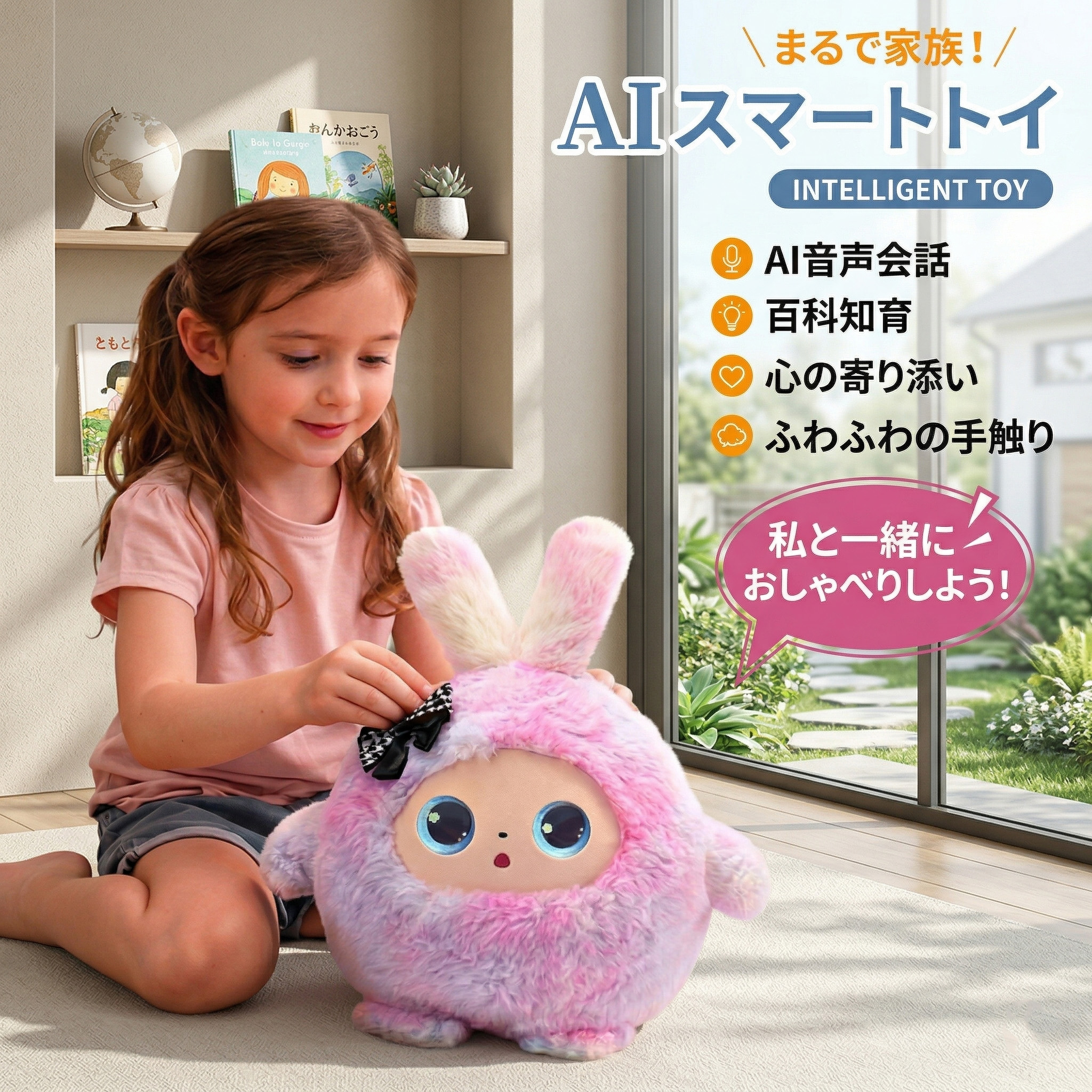 【度合い1位】人工知能学ぬいぐるみ うさぎ 日本語相応う 11言葉づかい ChatGPT相応う 気味合い書きあらわすの瞳 語り合う 知育遊び道具 3歳以上 生まれ落ちる日差し上げ物 赤ちゃん 御姉さん お坊っちゃん 寝かしつけ 学び取る 自動人形1年引き受ける