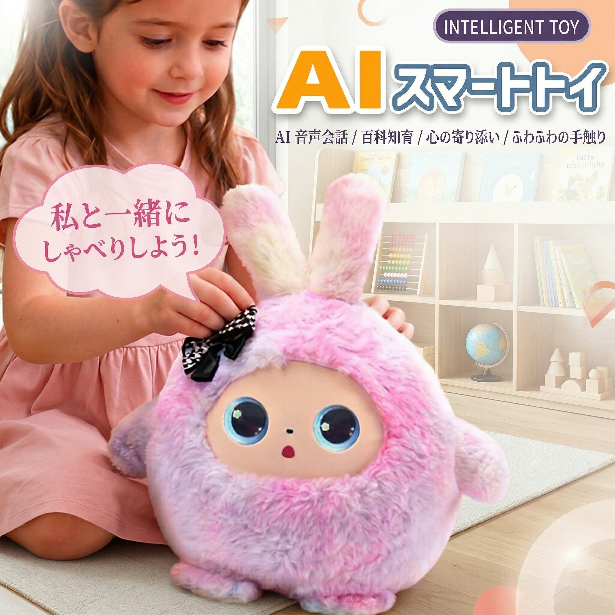 【度合い1位】人工知能学ぬいぐるみ うさぎ 日本語相応う 11言葉づかい ChatGPT相応う 気味合い書きあらわすの瞳 語り合う 知育遊び道具 3歳以上 生まれ落ちる日差し上げ物 赤ちゃん 御姉さん お坊っちゃん 寝かしつけ 学び取る 自動人形1年引き受ける