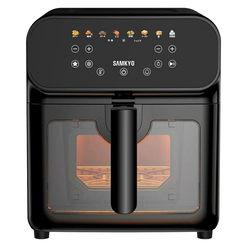 SAMKYO ノンフライヤー 6.2L 大電気容量 2-6人用 エアフライヤー 可視性窓 タッチパネル 日本語処方せん付き添い人 ノンフライヤー機 手っとり早い膳立て フライヤー ヘルシー F60